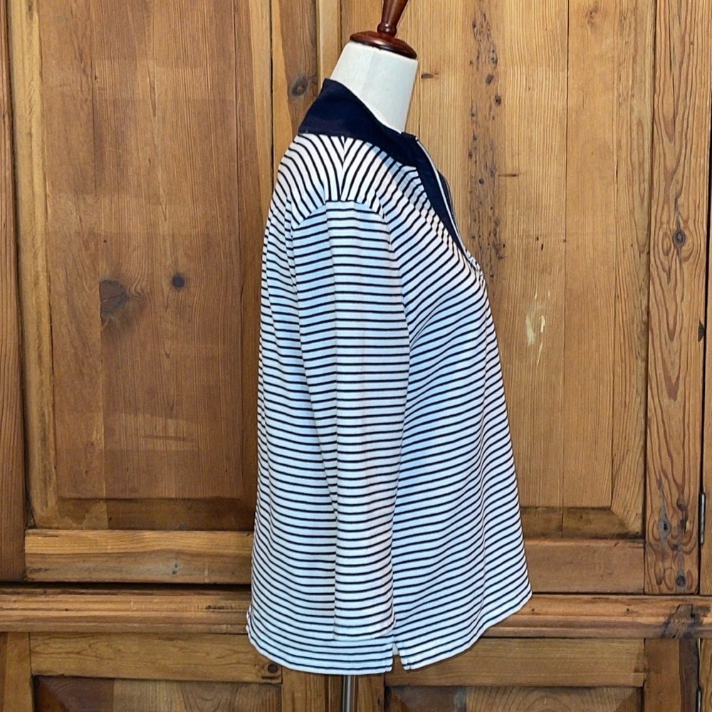 COPY - LAUREN RALPH LAUREN Blue Striped T Shirt Logo Chest Sz. L - Picture 5 of 16